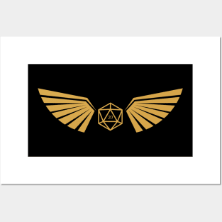 Winged D20 Dice Emblem Posters and Art